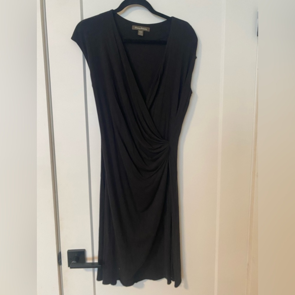 Tommy Bahama Black Draped Midi Dress